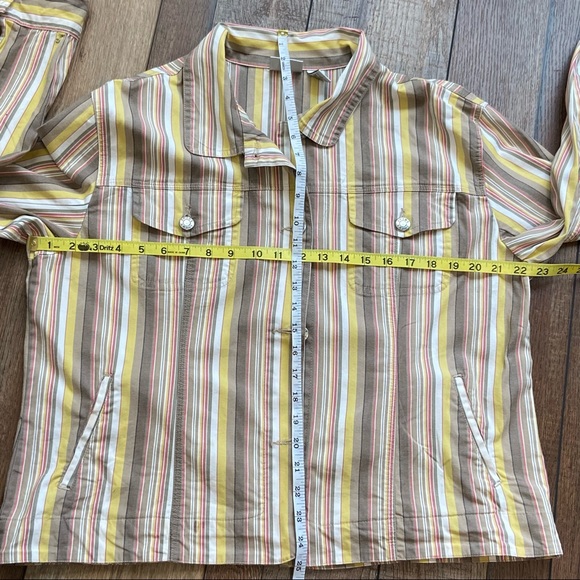 Chico's Striped Stretch Jacket Size L / 12 / Chico’s 2 - Picture 2 of 15